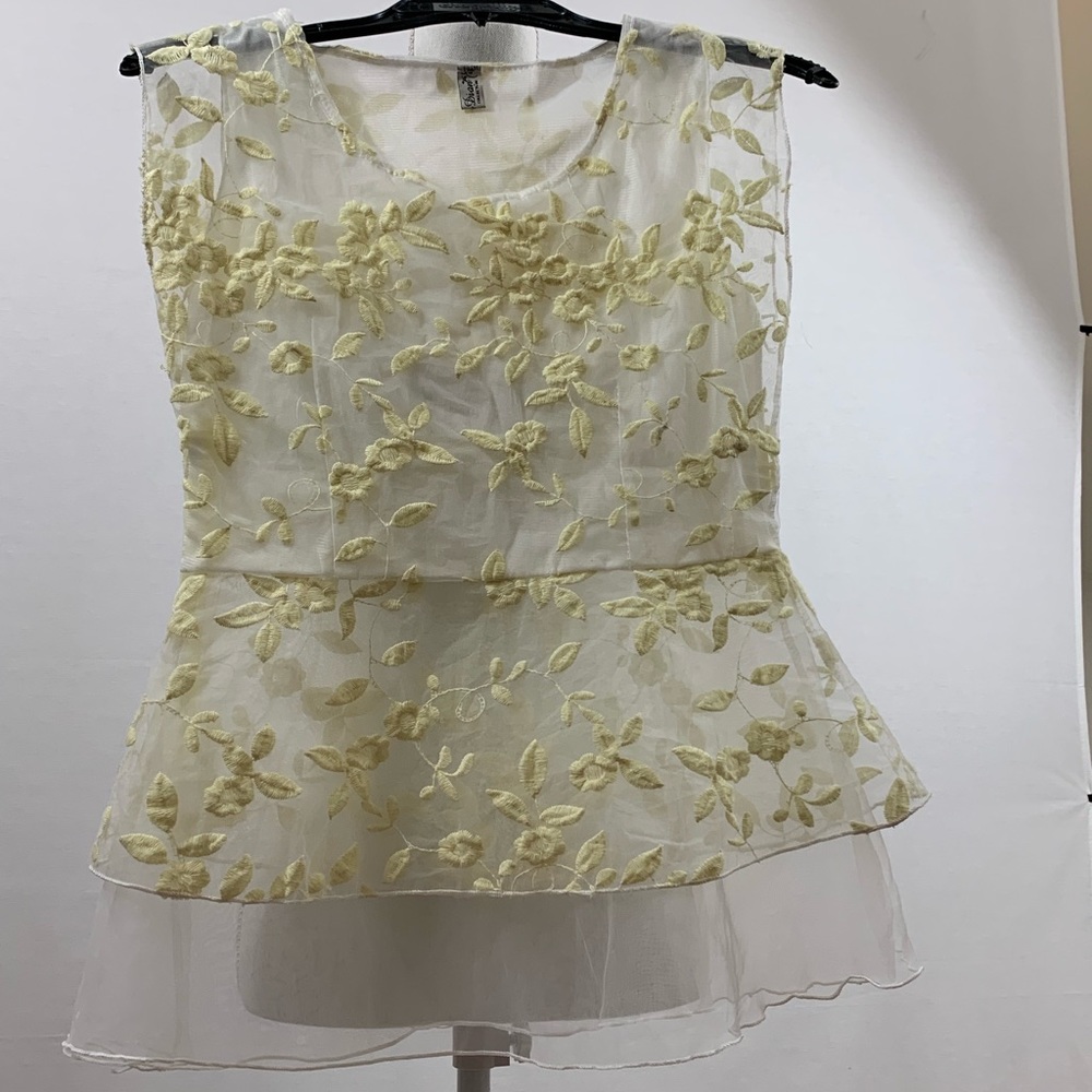 Yellow and Sheer Blouse